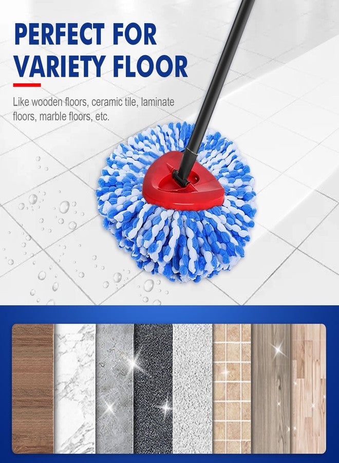 KEEPOW Mop Heads Replacements for Rinse 2 Tank System Spin Mop Replace Microfiber Refills Pads for Floor Cleaning, Easy to Replace, 5 Pack - Image 5