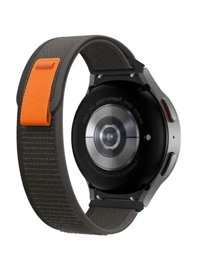 ten.tech Durable 20mm Band, Trail Loop Nylon Sport Band for Samsung Galaxy Watch 6 5 4 40mm 44mm/Watch 5 Pro 45mm/Watch 4 6 Classic 42mm 43mm 46mm 47mm Nylon Sport Band by TenTech - Black & grey  - Image 2