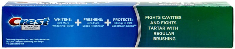 Crest Complete Multi-Benefit Fluoride Toothpaste - Extra Whitening and Scope Advanced Freshness - 8.2 oz each, 3 count - Image 2