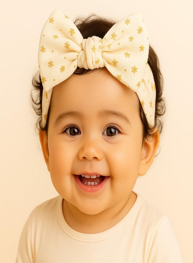 SYGA 3 Pcs Baby Headband Nylon Bow Soft Stretchable Hairband for Newborn Infant Toddler Kids For 0-3 Year (Type-C, Free Size) - Image 3
