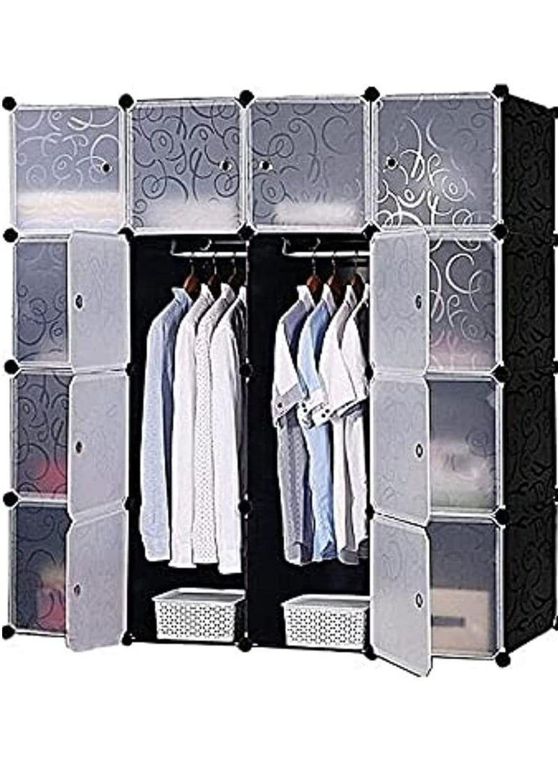 Generic 16 Cube Furniture Detachable Plastic Wardrobe Assembly Locker Clothes Cabinet Wardrobe Closets Bedroom Storage  - Image 5