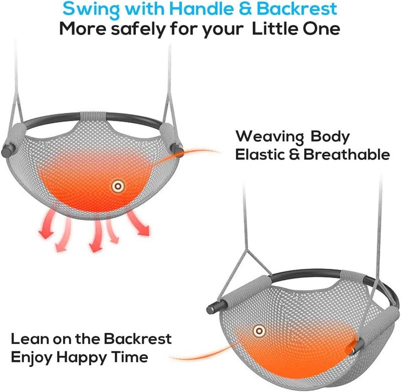 Mofish Kid's Swing Seats, Indoor Hand-Made Kids Swing with Adjustable Rope Outdoor Swing Seat Tree Swing Seat Backyard Swing Seat for Kids for Playground Child Swing (Orange) - Image 4