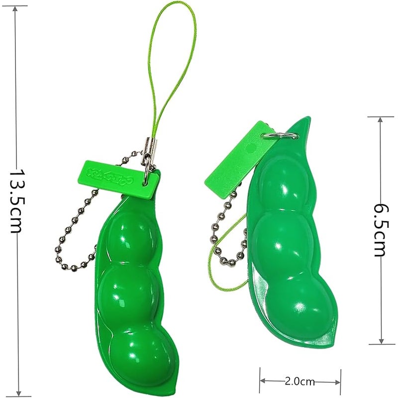 Ganjiang 12PCS Squeeze Bean Keychain Fidget Toys, Soybean Fidget Toys,Edamame Keychain Fidget Toy Bulk,Anti-Anxiety,Party Favor Toys - Image 5