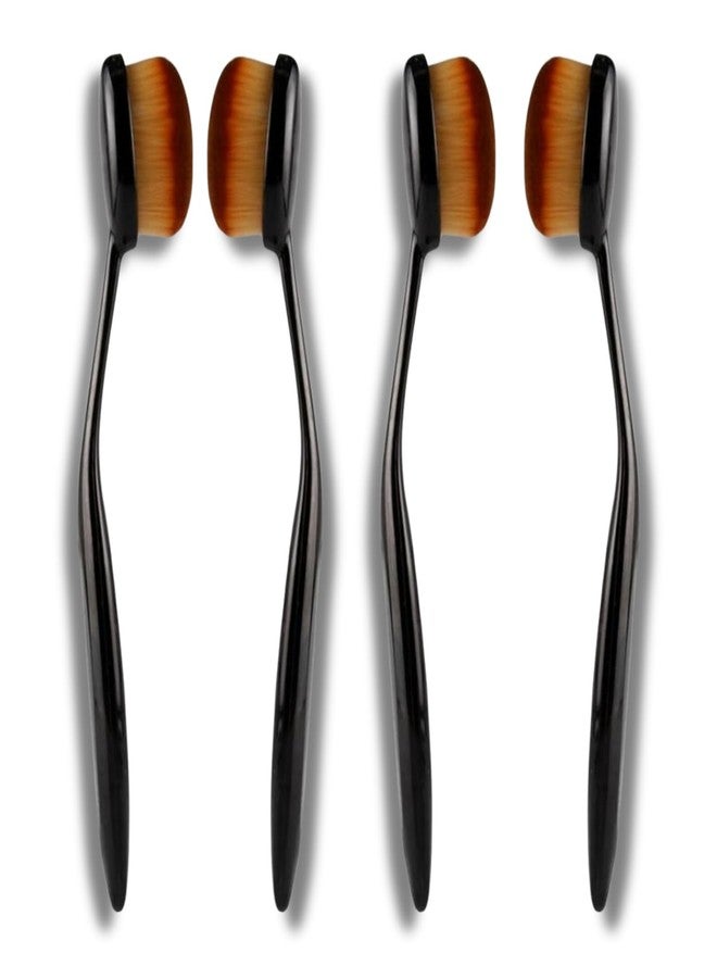 Out Of Box Pack of 4 Oval Foundation Brush - Toothbrush Makeup Brush for Liquid, Cream, Powder Application - Makeup Brush Make Up Foundation Powder Concealer Oval Blending Blush Brush - Image 1