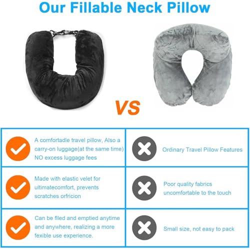 NUDFSY Neck Pillow for Travel, Neck Pillow with Adjustable Neck Size, Packable Clothing Travel Accessories for Airplane, Soft U-Shapes Travel Neck Pillow, No Filler - Image 5