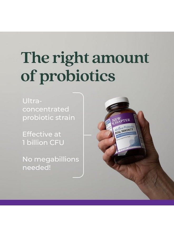 نيو تشابتر New Chapter All-Flora™ Probiotic Dual Immunity، مكونات ذات قوة سريرية - بروبيوتيك عالي التركيز لدعم المناعة النشطة وصحة الأمعاء + بوستبيوتيك مخمر لتعزيز المناعة، 30 قرصًا - Image 3