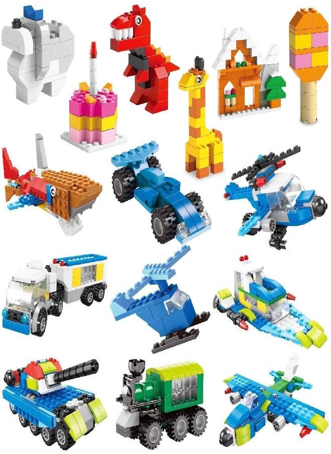 FUN LITTLE TOYS FUN LITTLE TOYS 1100 PCs Building Bricks in 17 Popular Colors and 147 Mixed Shapes, Classic Creative Building Blocks Compatible with All Major Brands, Bulk Basic Bricks Toys, Birthday Gift for Kids  - Image 2