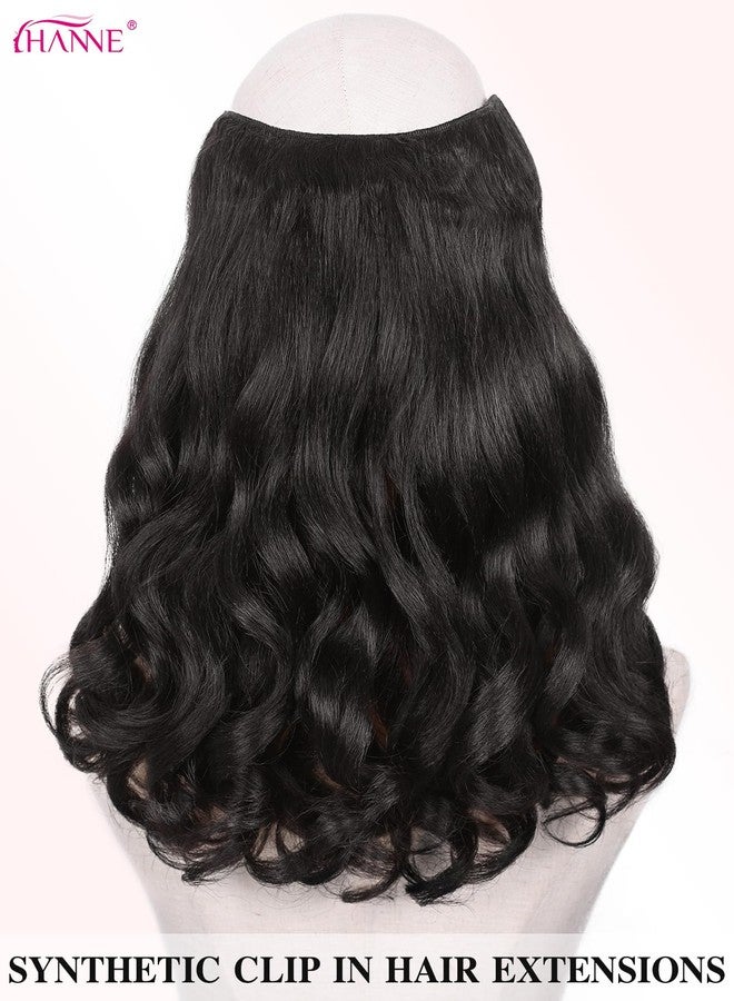 HANNE Yaki Curly Clip In Hair Extensions 8 Pcs Black 14 Inch Hair Pieces for Women Clip Ins Clip on Hair Extensions for Women (8PC-1B, 14-Inch) - Image 2