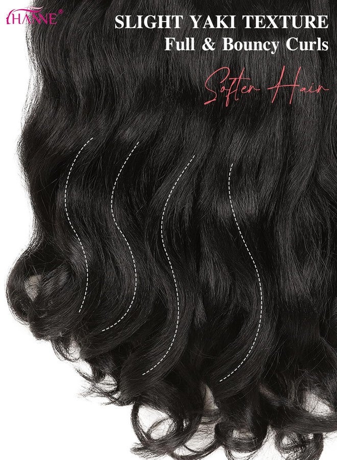HANNE Yaki Curly Clip In Hair Extensions 8 Pcs Black 14 Inch Hair Pieces for Women Clip Ins Clip on Hair Extensions for Women (8PC-1B, 14-Inch) - Image 4