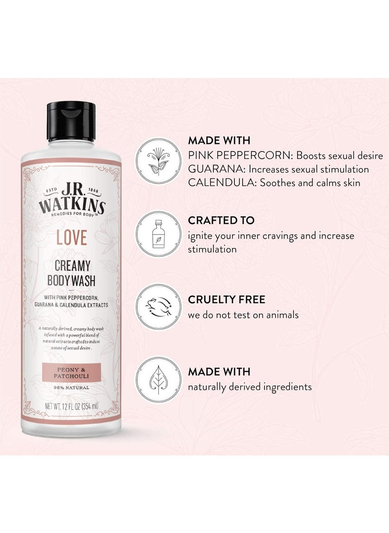 J.R.WATKINS Love Creamy Body Wash (Peony & Patchouli) 12 fl oz  - Image 2