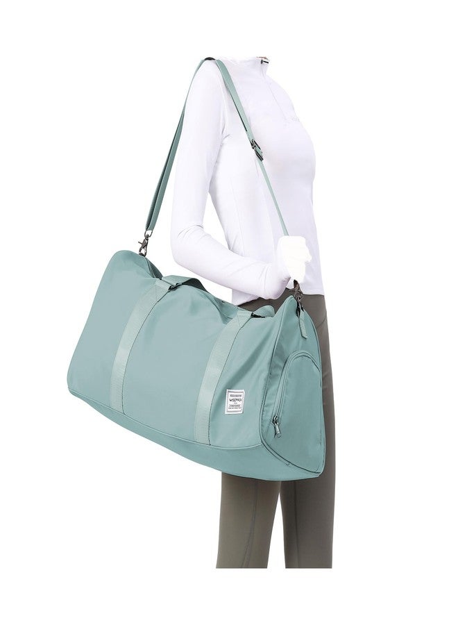 BJLFS Light Blue Yoga Women Tote Bag Large Shoulder Bag Top Handle Handbag with Yoga Mat Buckle, Shoe Compartment and Wet Dry Storage Pockets for Gym, Work, Sport - Image 1