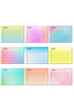 KASTWAVE 9 Pcs to Do List Sticky Notes, Assorted Colors Lined Sticky Notes Self Stick Note Pads Adhesive Memo to Do List for Planner Reminder Studying, Home Office School Supplies, 3 x 4 Inch(Gradient Colors)  - Image 1