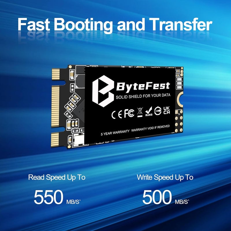 قرص SSD بسعة 1 تيرابايت، مقاس M.2 2242 NGFF، واجهة SATA III بسرعة 6 جيجابت/ثانية، قرص تخزين داخلي صلب (22×42 مم)، تقنية 3D NAND، ترقية سعة التخزين لأجهزة الكمبيوتر المحمولة والمكتبية - Image 2