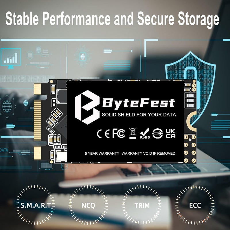 قرص SSD بسعة 1 تيرابايت، مقاس M.2 2242 NGFF، واجهة SATA III بسرعة 6 جيجابت/ثانية، قرص تخزين داخلي صلب (22×42 مم)، تقنية 3D NAND، ترقية سعة التخزين لأجهزة الكمبيوتر المحمولة والمكتبية - Image 3