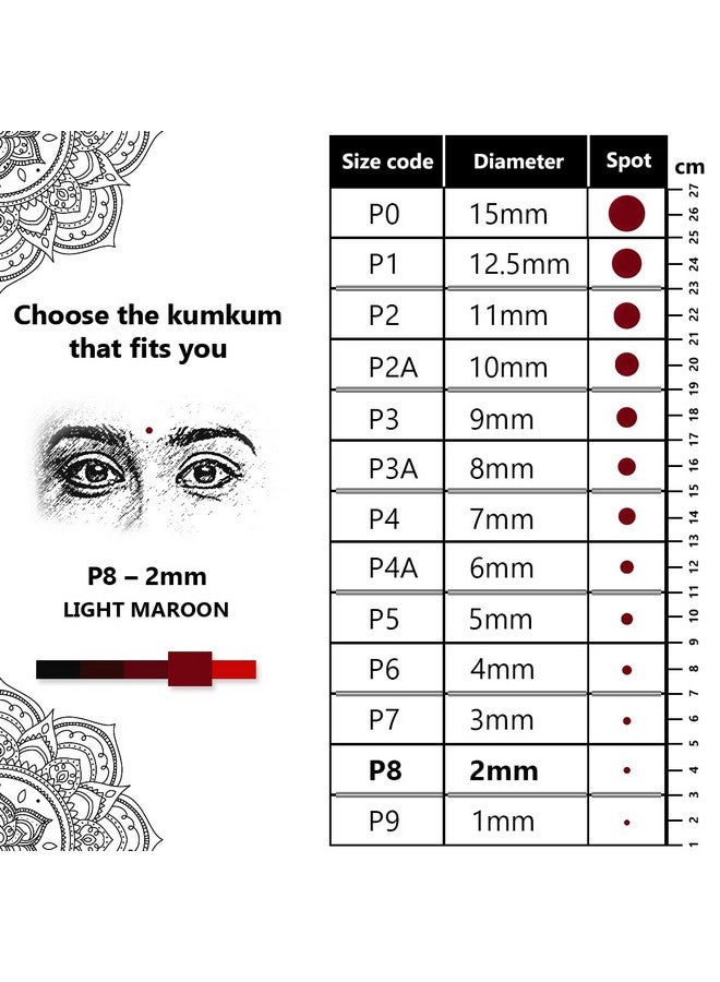Eyetex Pallavi Sticker Bindi/Pottu|Round|Aloe Vera & Papaya Extracts|Breathable Non-Irritating Velvet Fabric|P8|Light Maroon|20 Flaps - Image 4