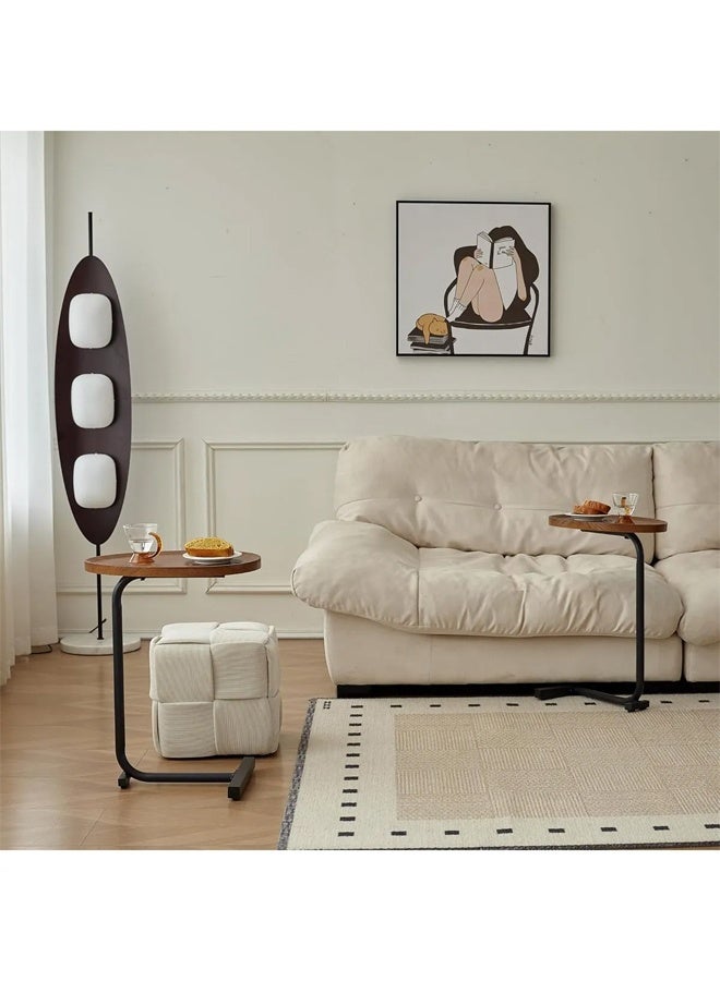 متجر ان زون طقم طاولات جانبية عصرية على شكل حرف C للأريكة والسرير من الخشب والمعدن 45x30x60سم مجموعة من 4 قطع - Image 2