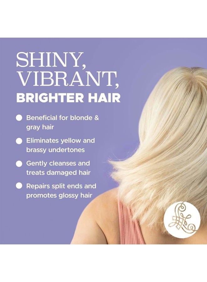 L LUSETA Luseta Purple Shampoo and Conditioner Set for Blonde, Gray - Color Treated Hair - Sulfate Free Paraben Free - Infused with Cocos Nucifera Oil for Curly and Damaged Hair - 2x16.9oz - Image 4