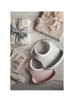 BABYBJORN BabyBjörn Small Bib Pack of 2 Grey/Pale Pink  - Image 4