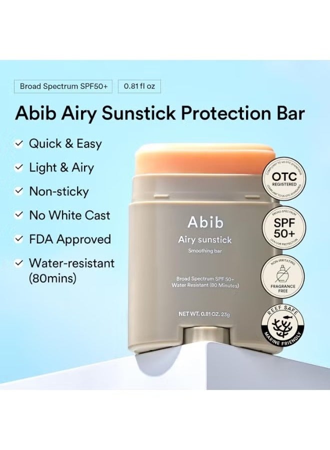 Abib Airy Sunstick Smoothing Bar SPF50 | Non-Sticky Matte Finish Sun Protection for Face and Body, Long-lasting Korean Sun Stick - Image 2
