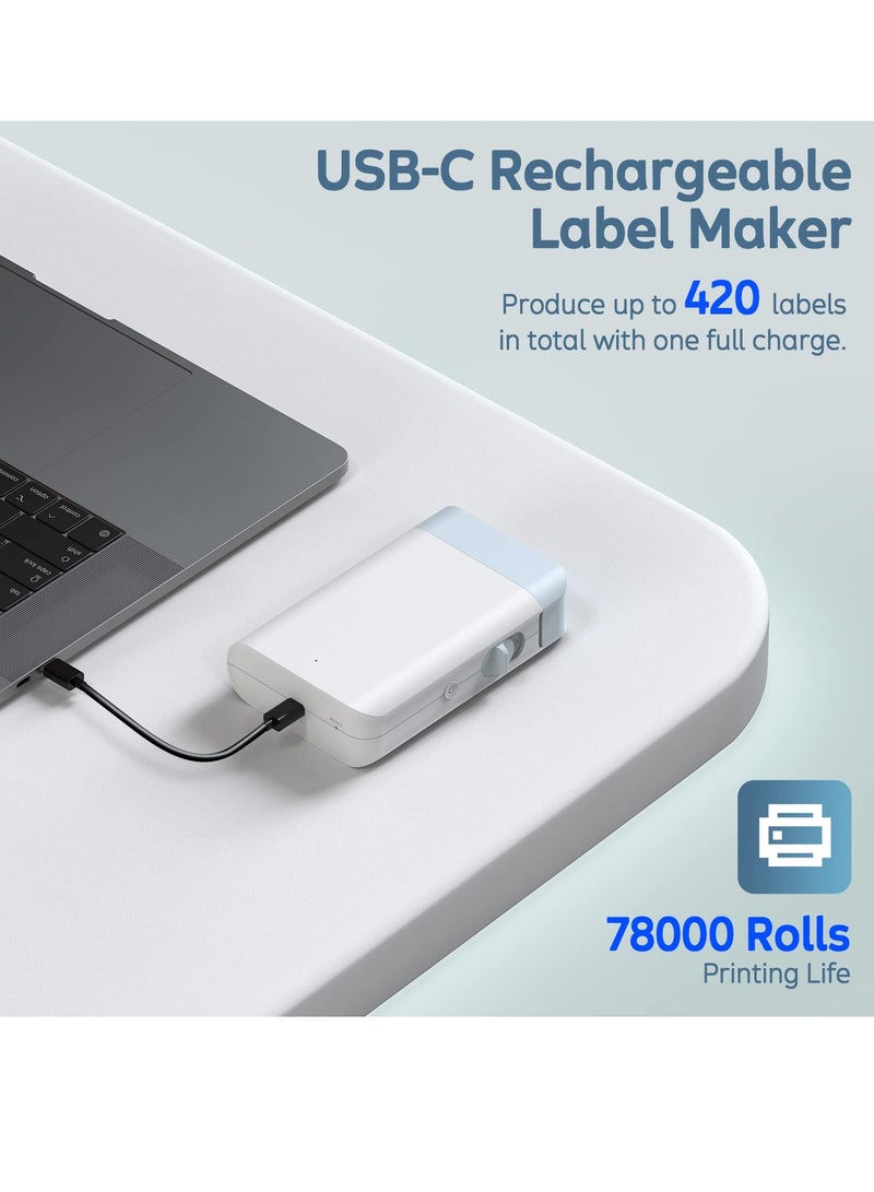 SYOSI Label Maker Machine with Tape Portable Mini Bluetooth WP9510 Lable Printer Rechargeable Thermal Label Printer Compatible with Android iOS Label Makers for Teacher Supplies Home Officea - Image 4