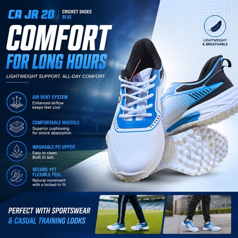 CA Cricket Arabia JR 20 Blue Cricket Shoes, UK 11 / EU 45 - Image 5