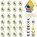 Outus 24 Pcs Wooden DIY Birdhouse Kits for Kids to Build 4 Shapes Birdhouse Kit Wooden Unfinished with Butterfly Sticker for Boy Girl Arts CraftsVintage - Image 3