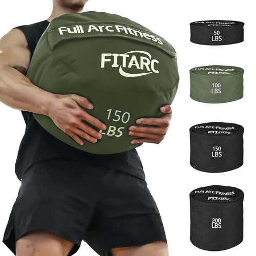 Fitarc Sand Bags for Weight Training,Sandbags for Fitness,Sandbags for Weight Training,Round Sandbag,Sandbag Workout Bag,Cross-Training & Exercise, Workouts Equipment Sand Not Included (Green, 150LB) - Image 1