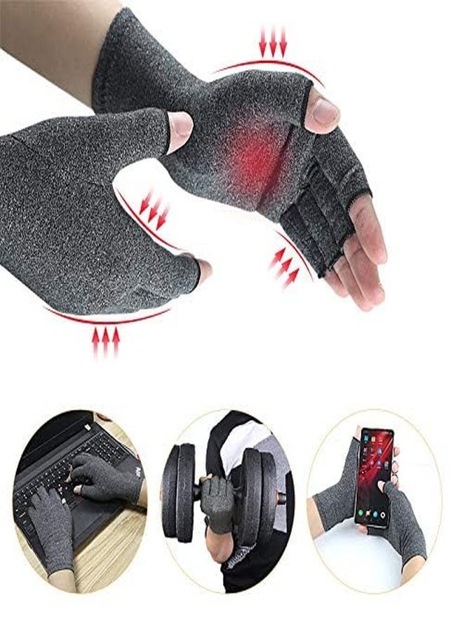 CXQRR Compression Arthritis Gloves, Fingerless Carpal Tunnel Pain Relief Gloves for Women Men, Hand Support Wrist Brace Rheumatoid - Image 4