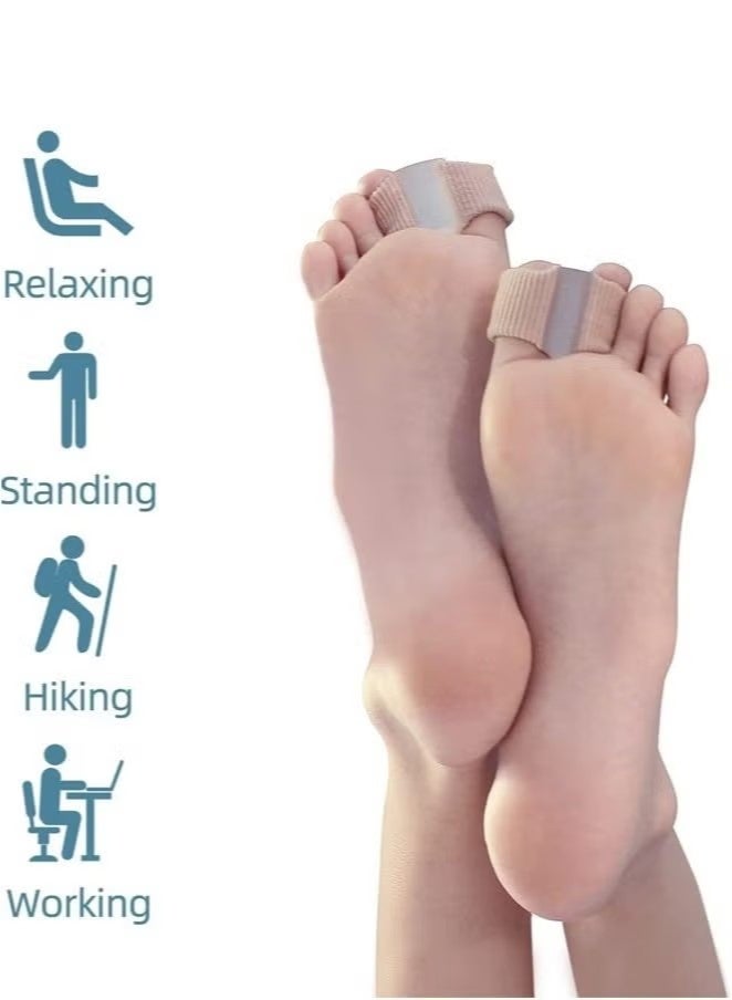 2Pcs Gel Toe Separators, Overlapping Bunion Corrector, Silicone Toe Separators with Soft Gel Pad Pain Relief Bunion Bunion Corrector, Nylon Silicone, L Size - Image 5