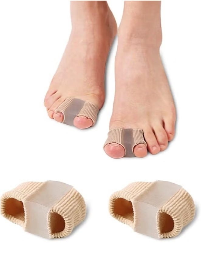 2Pcs Gel Toe Separators, Overlapping Bunion Corrector, Silicone Toe Separators with Soft Gel Pad Pain Relief Bunion Bunion Corrector, Nylon Silicone, L Size - Image 1