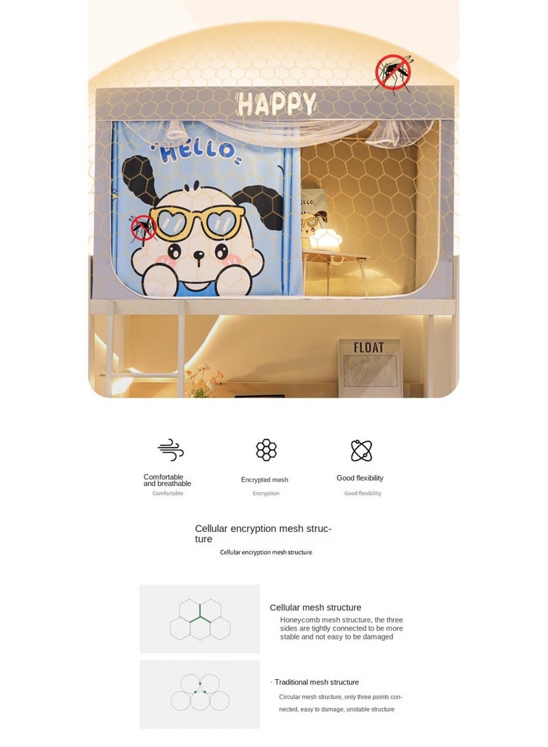 general Bed Canopy Tents Curtain Blackout Curtain Single Bed Tent Curtain Student Shading Cloth Bed Canopy Mosquito Net Student Sleep Privacy Protection Student Mosquito Nets With Bracket - Image 5