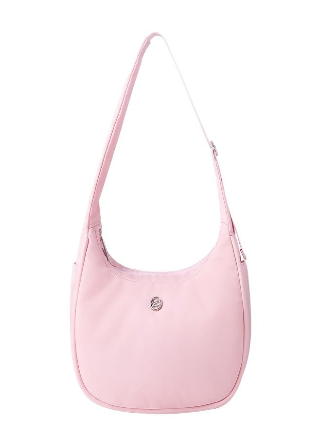 Babysun Mini Shoulder Bag Women Nylon Crescent Bag 2L Underarm Shoulder Purse Women's Shoulder Handbags Small Tote Bag Pink - Image 1