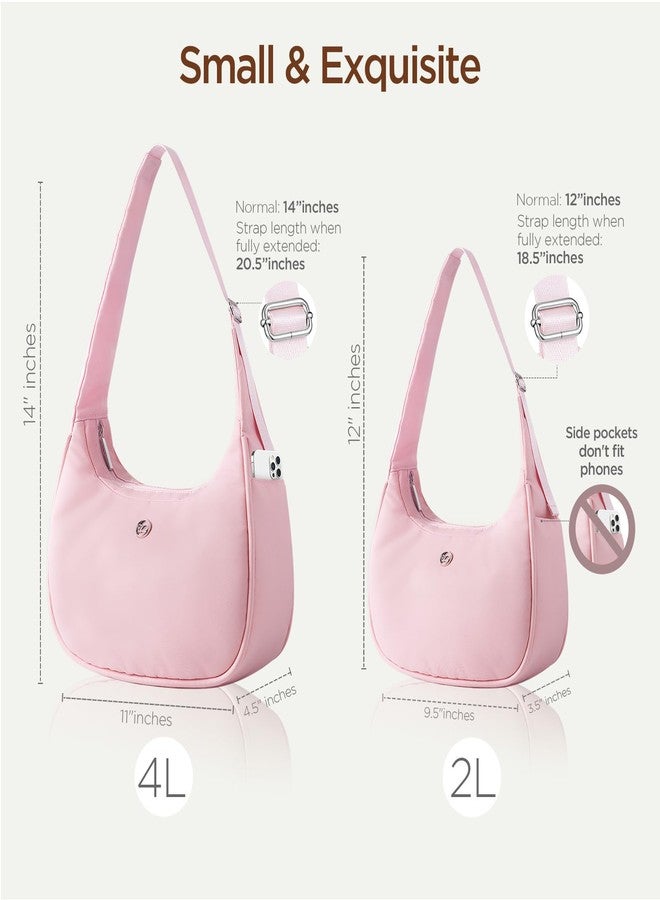 Babysun Mini Shoulder Bag Women Nylon Crescent Bag 2L Underarm Shoulder Purse Women's Shoulder Handbags Small Tote Bag Pink - Image 5