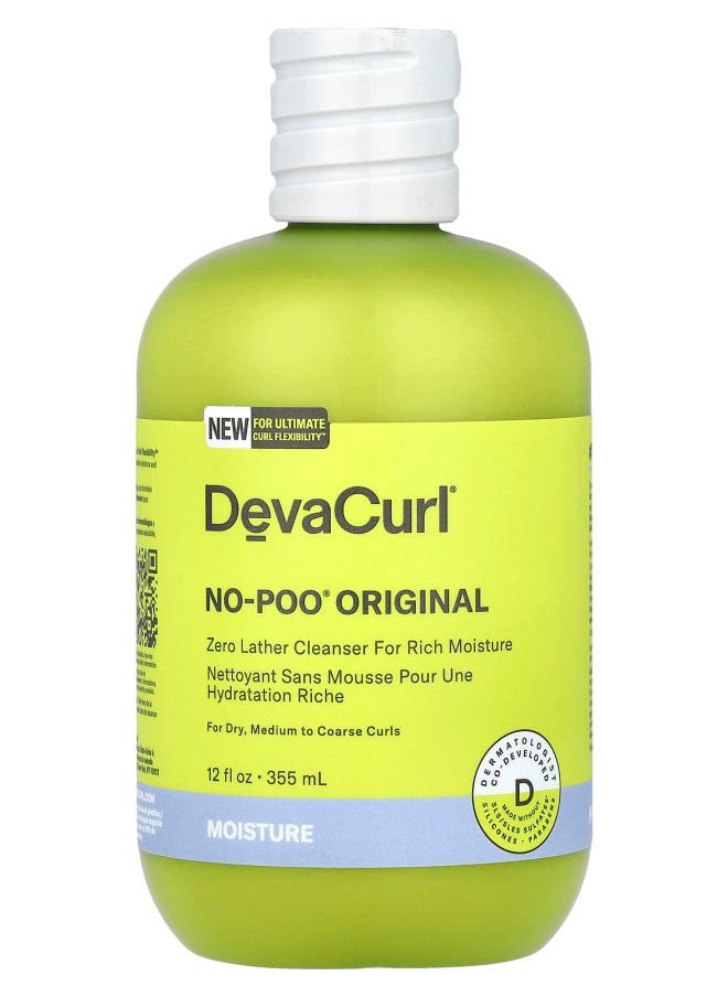 DevaCurl No-Poo ® Original Zero Lather Cleanser For Dry Medium to Coarse Curls 12 fl oz (355 ml) 