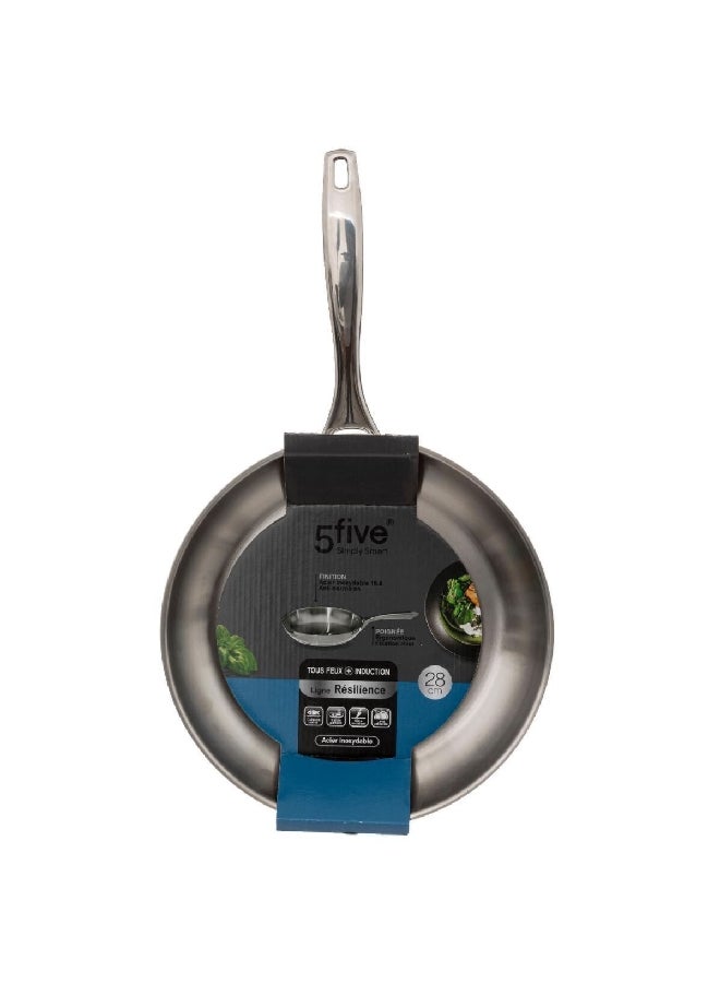 حامل ماكينة تحضير ريسيلينس مقلاة ستانلس ستيل عالية الجودة فضي 28 سم 179706 - Image 2