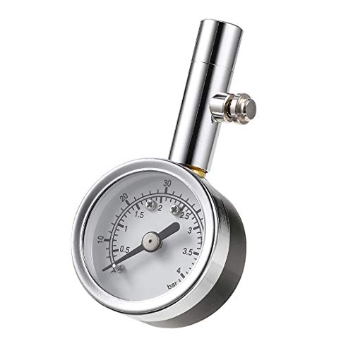 CZC AUTO Heavy Duty Tire Pressure Gauge Reader Checker 0-60PSI, ANSI B40.1 Accurate Mechanical Air Gage, Chrome Plated Single Chuck Dial Wheel Pressure Tester for Motorcycle Bike Car RV Bicycle - Image 1