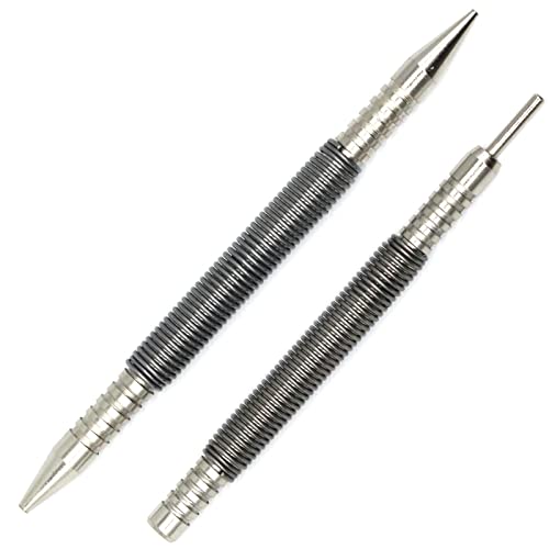 WHLLING 2-Piece Dual Head Nail Setter and Hinge Pin Punch Set, Hammerless 1/32″& 1/16″Spring Nail Set, 5000 PSI Striking Force Door Pin Removal Tool - Image 1