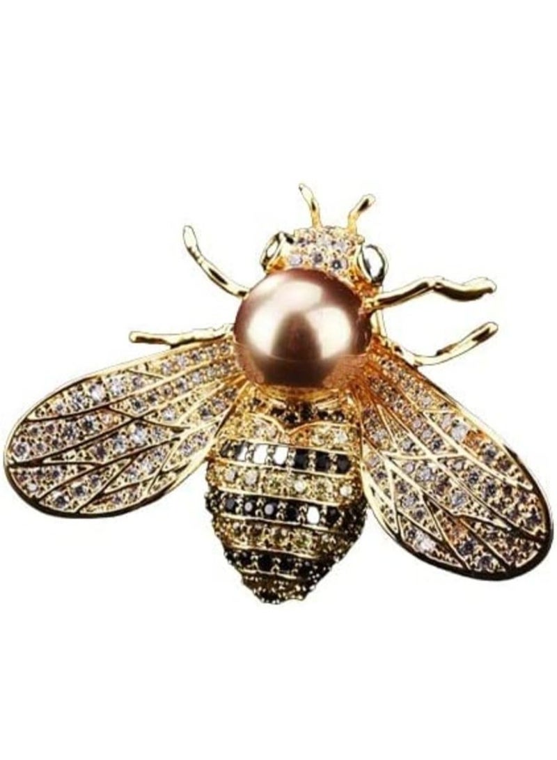 Golden Design Insect Series Brooch Women Delicate Little Bee Brooches Crystal Rhinestone Pin Brooch Jewelry Gifts For Girl - Image 1