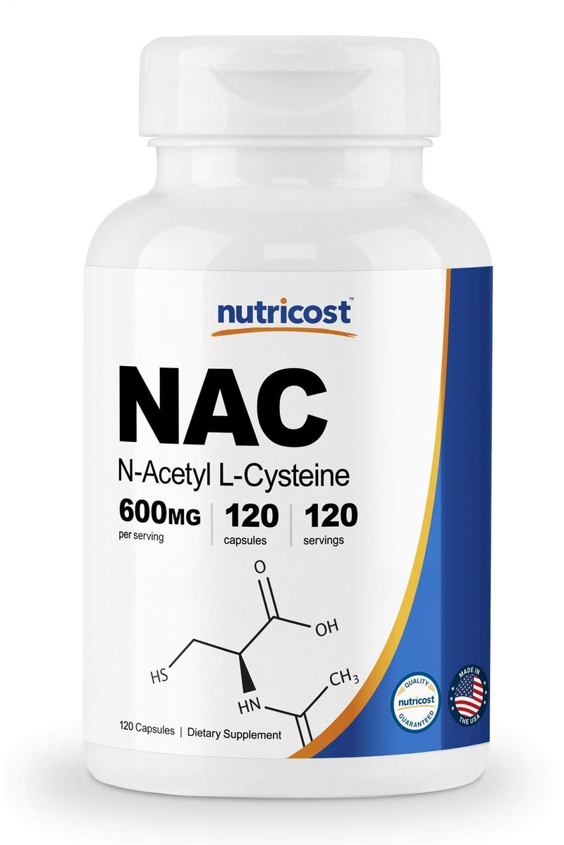 Nutricost NAcetyl LCysteine NAC 600mg 120 Vegetarian Capsules NonGMO Gluten Free Vegetarian Caps - Image 3