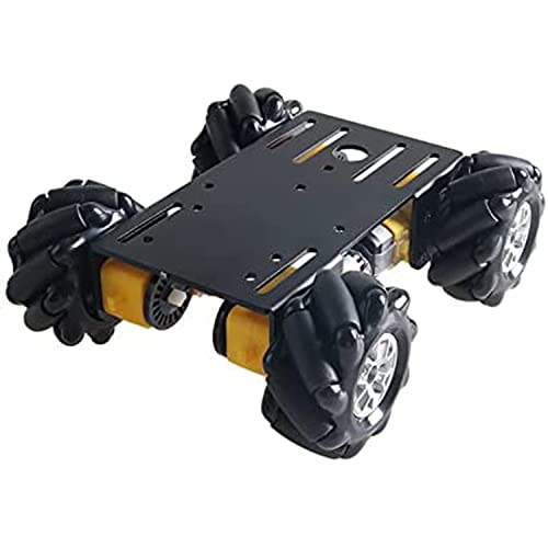 Swaytail Professional 60mm Mecanum Wheel Car Chassis MC100 for Arduino Raspberry pi Micobit Remote Control 4WD Metal Smart Robot Car Chassis Kit Omnidirectional Wheel with DC TT Motor DIY Toy AI RoS STEAM - Image 1