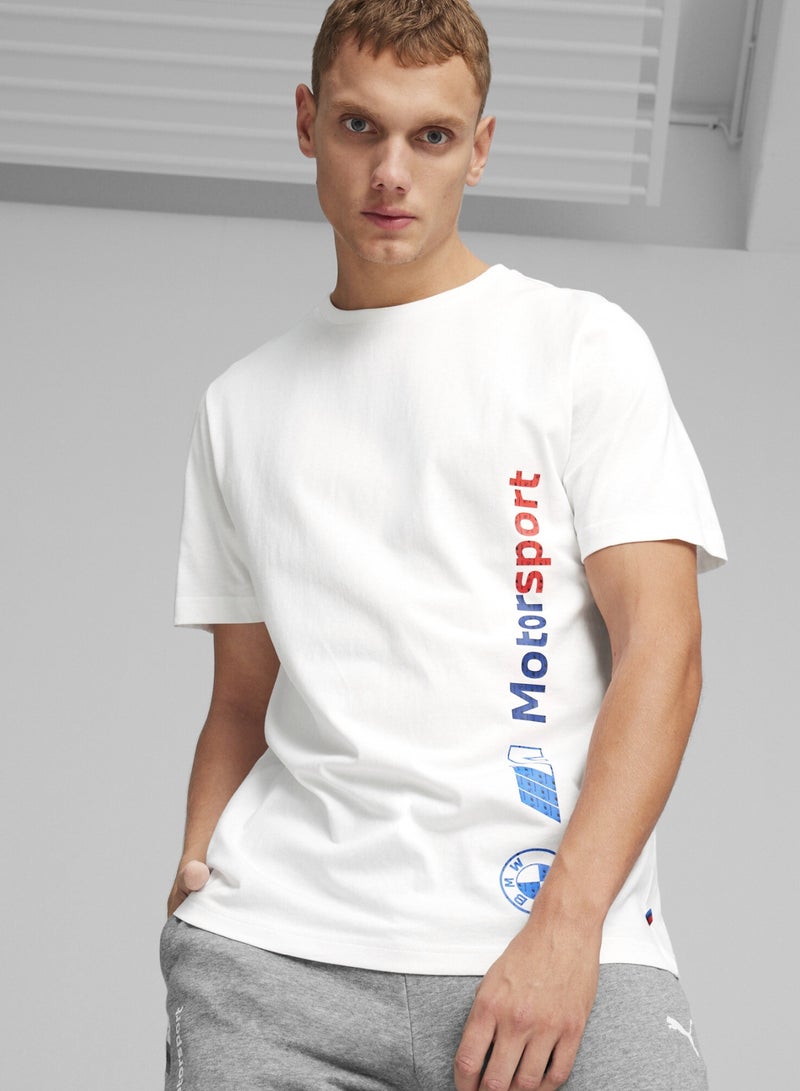 PUMA BMW M Motorsport Logo Mens White T-shirt - Image 1