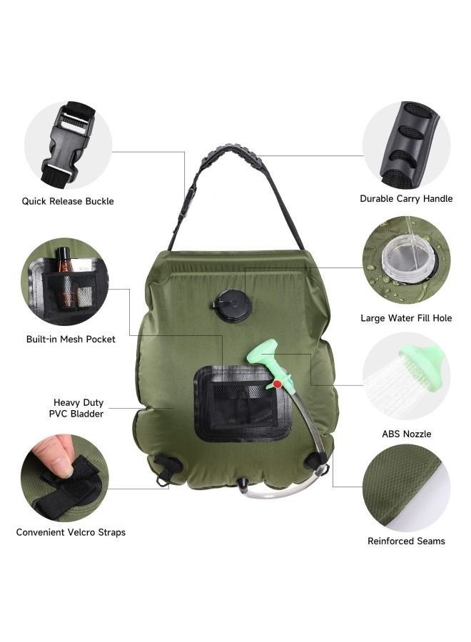 Generic Solar Portable Shower Bag - 20L Camping Shower Bag With Removable Hose and On-Off Switchable Shower Head, Ideal for Camping, Hiking, Traveling, Beach Swimming  - Image 2