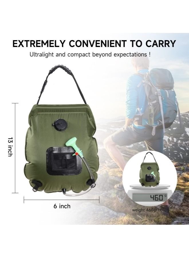 Generic Solar Portable Shower Bag - 20L Camping Shower Bag With Removable Hose and On-Off Switchable Shower Head, Ideal for Camping, Hiking, Traveling, Beach Swimming  - Image 3