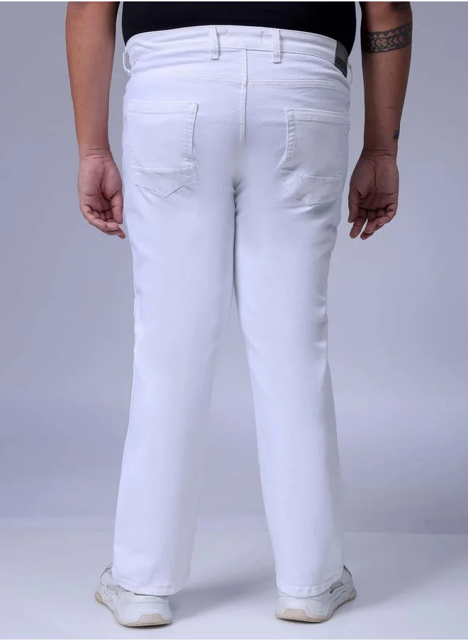 هاردسودا Men Plus Size Bootcut Solid Mid-Rise Stretchable Jeans