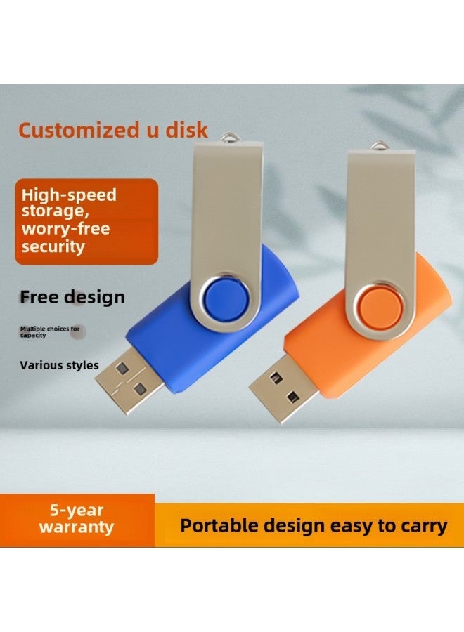 Rotating U Disk 4g Bidding Advertisement 16g Exhibition Creative 32g USB Set Lettering 64g High-speed Usb-Color:Orange-Capacity:Different Capacities And Different Styles Can Be  - Image 2