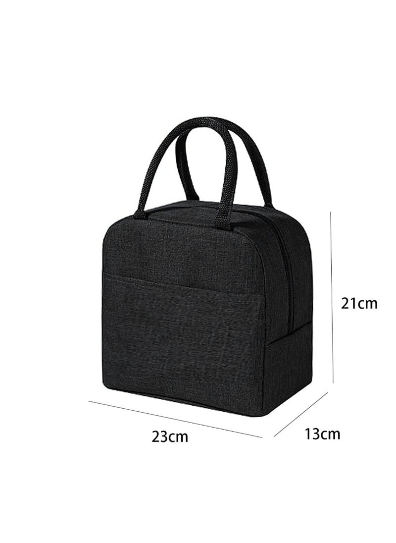 Zollyss Zollyss Insulated Lunch Bag Travel Nylon Storage Tiffin Bag | Leakproof Keeps Hot and Cold Unisex Lunch Box Bag for Kids, Office, Picnic, School (Black)  - Image 4
