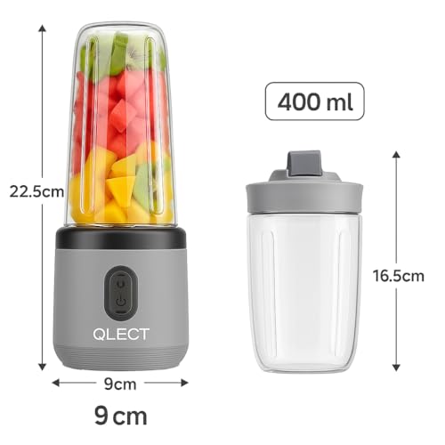 Qlect Portable Blender Electric Juicers Fruit Mixers USB Rechargeable Smoothie Mini Personal Juicer 6 Blades With 1500 Mah Rechargeable Battery-Smoothie Blender - Image 2