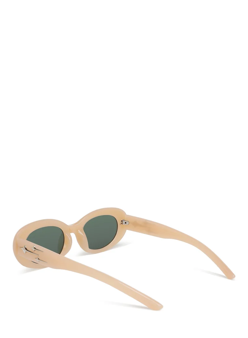 London Rag Metallic Stars Oval Sunglasses in Skin