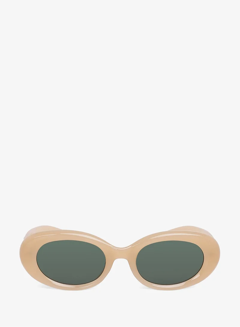 London Rag Metallic Stars Oval Sunglasses in Skin