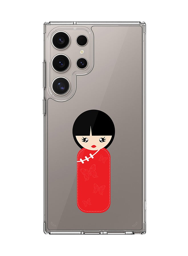 Stylizedd Classic Clear Case for Samsung Galaxy S24 Ultra , Hybrid Soft Case Flexible Edges Anti Drop TPU PC Gel Thin Transparent Cover - Chinese Doll - Image 1